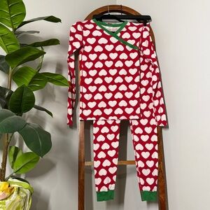 Hanna Andersson Kids 14 Heart Print Long Sleeve 100% Organic Cotton Pajama Set